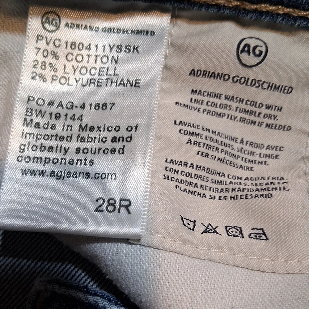 Ag Adriano Goldschmied Nikki Shorts Blue Denim Jeans Size 28R - Picture 2 of 11